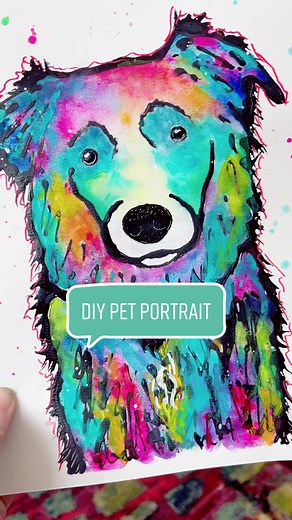 You can do this with any picture! Don’t be intimidated! Try it! #easyart #arttutorial #petportrait #easywatercolor #gothglue #animallover