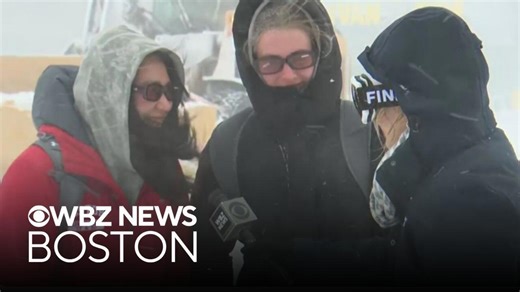 Boston University students trudge through nor'easter to get Dunkin'