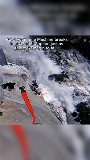 history on Instagram: "On September 27, 2017, a massive sheet of rock broke off the southeast face of El Capitan in Yosemite. Climbers on the ground described hearing a single crack that echoed across the valley before a slab the size of an apartment building peeled away and dropped hundreds of feet. Dust exploded outward like a bomb going off, followed by waves of debris hitting the talus with enough force to shake parked cars. Andrew and Lucy Foster, a married couple from Wales, were at the ba