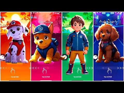 PAW PATROL: MARSHALL VS CHASE VS RYDER VS SKYE 🎶 Tiles Hop EDM RUSH! - Coffin Dance Song