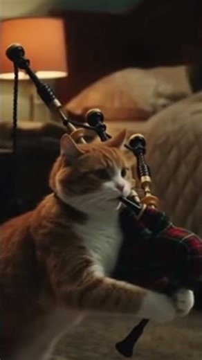 Cat Playing Bagpipes Drives Owner Crazy