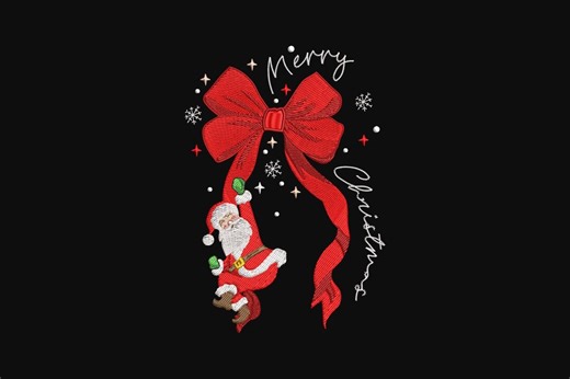 Merry Christmas Machine Embroidery Design, Santa Merry Christmas Embroidery Design, 5 Sizes Instant Download - Etsy
