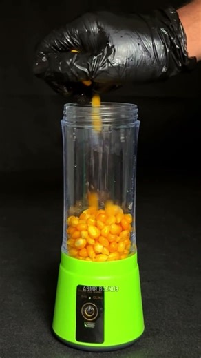 Satisfying Corn in Mini Blender 🌽 ASMR Crunchy Blend Sounds