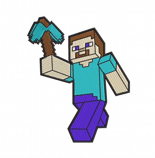 Minecraft Embroidery Design, Steve Minecraft Embroidery Machine Design Files, Patch File, Minecraft EMBROIDERY DESIGN, Minecraft / 7-sizes - Etsy