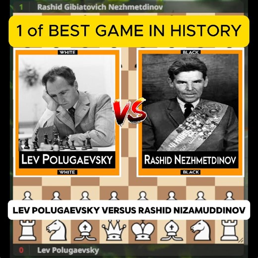 🎉 Prepare to witness this is 1 of the best chess games in history! 🏆 Join us as we dive into the legendary clash between Lev Polugaevsky and Rashid Nezhmetdinov at the iconic Russian Championship in 1958. This thrilling game showcases top-tier strategy, unparalleled tactics, and breathtaking moves that have left chess enthusiasts in awe for decades! 🧐✨ Whether you're a seasoned player or just starting, you’ll gain valuable insights into this extraordinary battle on the board! Don’t miss the c
