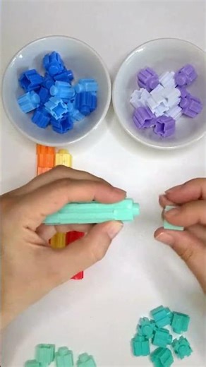 Sorting Green Building Blocks Oddly Satisfying | Clean Colour Organisation #Shorts