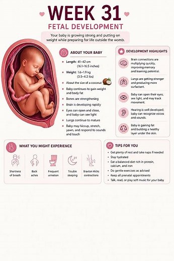 Week 31 Fetal Development 🤰💖#shorts