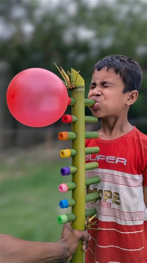 Creative Bamboo DIY Build with Colorful Balloon Setup | Eco-Friendly Craft