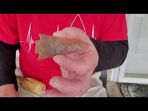 Flint Knapping - Testing a Flat Copper Bar for Percussion Thinning