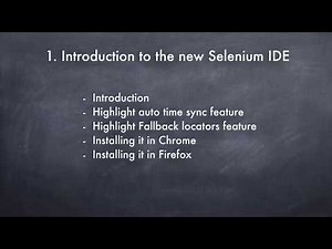 1. Introduction to the new Selenium IDE (2019)