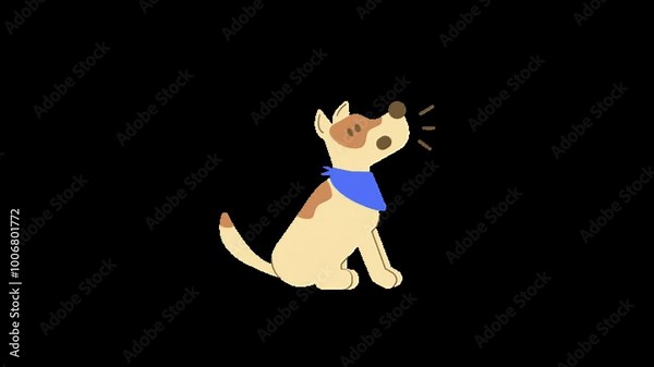 dog animated icon with transparent background. dog icon animation.