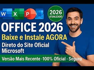 COMO BAIXAR E INSTALAR O PACOTE OFFICE GRÁTIS OFICIAL DA MICROSOFT COMPLETO 2026 PASSO A PASSO.