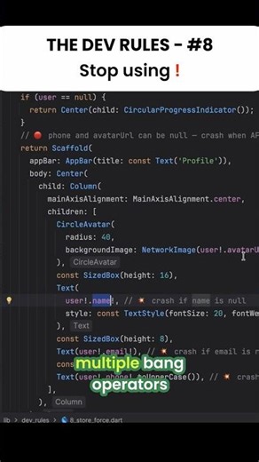 Stop Force-Unwrapping with ! — Flutter Null Safety