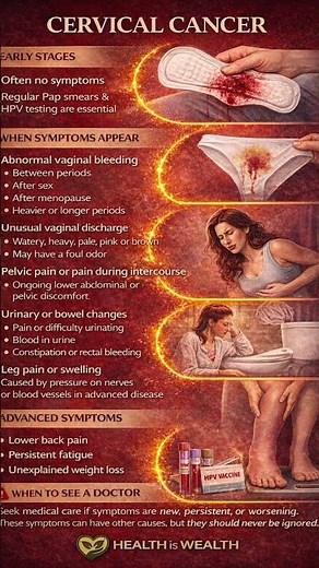Cervical cancer: symptoms, prevention and early detection, when to see a doctor#cervicalcancer .