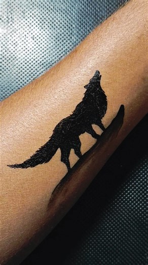 Wolf Full Body Hand Tattoo Design Using Black Gel Pen | Wolf Tribal Tattoo..............#tattoo #art