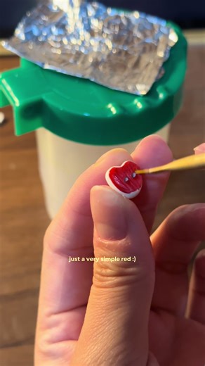 a simple one today ❤️ #clay #art #polymerclay #buttons #fyp