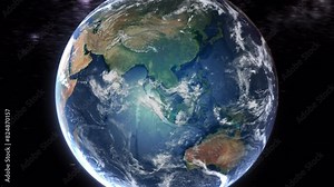Realistic Earth From Space Zoom In Clouds Djibouti