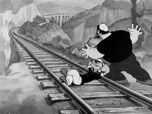 1.4M views · 47K reactions | This sequence in Dave Fleischer's "Hospitaliky" (1937) is so good. It's so funny that they are fighting over the best way to get hurt for the love of Olive. Bluto is so mad. Classic Fleischer's train gag here as well. #animation #cartoon #funny #popeye | Gabe_Swarr | Facebook