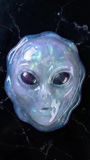 Glow-in-the-Dark Alien Slime Face | Glitter Gel ASMR