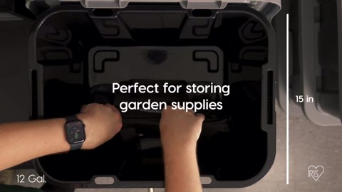 IRIS USA 4-Pack 27 Gallon Storage Bins with Lids |Made in USA| Heavy Duty Plastic Tote Containers for Truckbed Tool Box Organization, Large - Black/Yellow