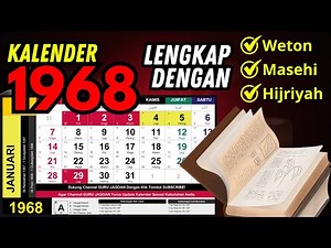 1968 Calendar Complete with Weton, a Year Full of Turmoil & Historic Achievements