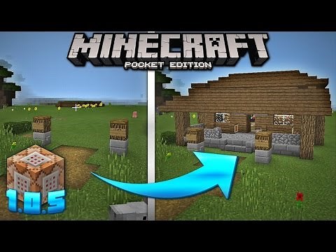 Self building House in MCPE 1.1 - with Command Blocks Creation (Minecraft Pocket Edition 1.1)
