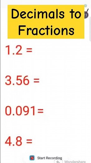 Decimals to fractions #shorts #explore #makeba #decimal #fraction #math