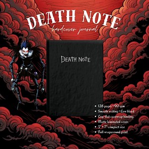 Death Note Hardcover Journal | Anime Notebook | Gothic Dark Aesthetic Writing Journal | Christmas Gift for Anime Fans | Minimal Sketchbook - Etsy