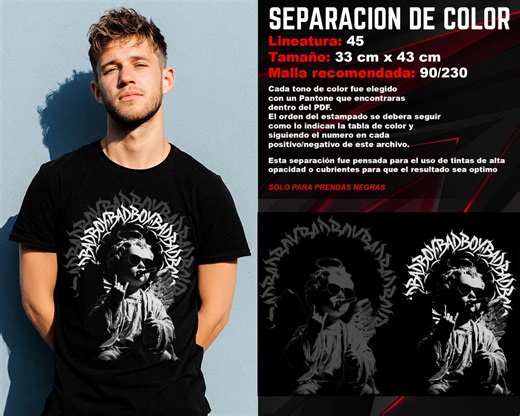 Color Separation Screen Printing Baby BADBOY 45L M90 - Etsy