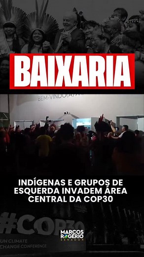 246K views · 53K reactions | Centenas de indígenas e grupos de esquerda acabaram de invadir a Blue Zone, área central das negociações da COP30, o espaço mais controlado do evento. O falso discurso de paz e sustentabilidade virou palco de confusão, empurra-empurra e vandalismo. | Marcos Rogério | Facebook