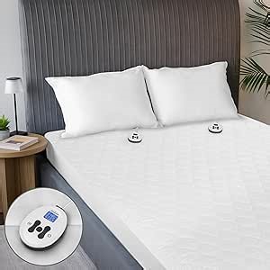 Sunbeam Electric Premium Water Resistant Restful Quilted Heated Mattress Pad, 12 Heat Settings, 12-Hour Selectable Auto Shut-Off, Fast Heating, Cozy Warming Bed, Queen, 60" x 80"