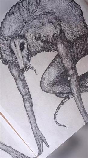 Wendigo art ❤️‍🔥 Kinda hot. I'm finally back to posting. Art challage to draw myself as a monster #OC #artchallenge #sketchbook #sketch #wendigo