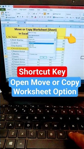 Move or Copy Worksheet Quickly #shorts #shortcuts