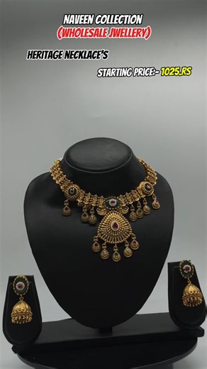 NAVEEN COLLECTION JEWELLERY~ on Instagram: "✨ Heritage Necklace Beauty | By Naveen Collection 💎 . . . . .. . . . . . . . . . . . .#HeritageNecklace #NaveenCollection #JewelleryTrend #ViralJewellery #BridalJewellery #NecklaceGoals #EthnicJewellery #RoyalLook #JewelleryLovers #TraditionalJewellery #NecklaceDesign #JewelleryInspo #TrendingJewellery #IndianJewellery #LuxuryNecklace #StyleWithNaveen #BridalStyle #JewelleryOfTheDay #RoyalJewels #ShortsViral"