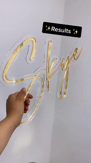 Custom Gold Acrylic Name Sign - Personalized Wall Art