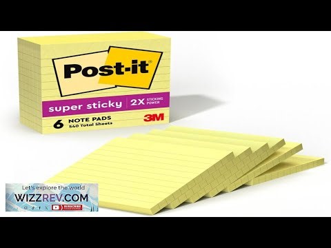 Post it Super Sticky Lined Notes 6 Sticky Note Pads 4 x 4