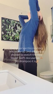 Dry shampooing my way through life today because Taylor Swift > shower time. No regrets. 💫 #theendofanera #taylorswift #swifties #erastour #sheisahumantoo @taylorswift | Brittany Mithrush