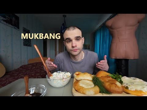 MUKBANG PASTRIES FROM THE COOKING / PIZZA, BELYASH WITH MEAT / CRAB SALAD / EATING MUKBANG ASMR #...