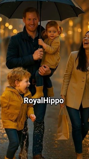Royal Family walking in the rain #rain #royal #puddles #princeharry #meghanmarkle #umbrella