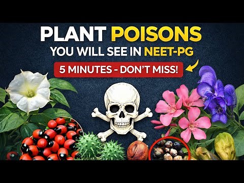☠️ Plant Poisons You MUST Know for NEET-PG🌿 | Images + Buzzwords in 5 Minutes ⚡