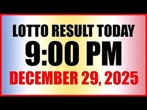 Lotto Result Today 9pm Draw December 29, 2025 Swertres Ez2 PCSO