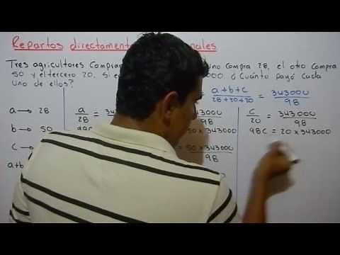 Cómo resolver un reparto proporcional. Ejemplo 4