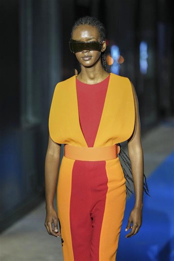 Pierre Cardin shows space age designs in Paris