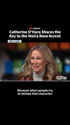 TODAY on Instagram: "Catherine O'Hara played the legendary Moira Rose on "Schitt's Creek," and in February 2024, she opened up in a Sunday Sitdown with Willie Geist about perfecting her character's accent and the one outfit that left the cast and crew in awe. O'Hara died at 71, her manager confirmed to NBC News on Jan. 30, 2026."