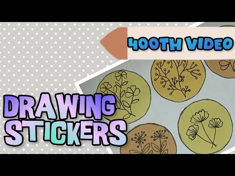 Drawing Stickers | Easy aesthetic drawing | Yellow vibe stickers 💛🧡