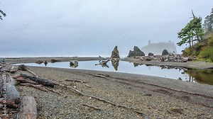 Ruby Beach, Olympic National Park in the U.S. state of Washington Stock Video