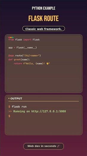 Build a Python Web Route in Seconds! #Python #Flask #Coding #Shorts