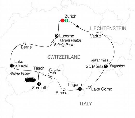 The Best of Switzerland - Globus (9 Days From Zurich to Zurich)