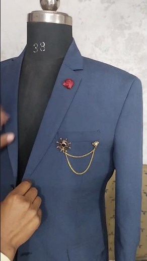 Royal Blue Blazer with Red Lapel Rose 🌹 | Premium Custom Tailoring | Classic Gentleman Look