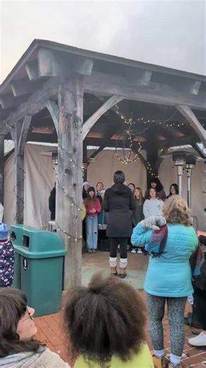 The wonderful Neshobe school singers are regaling us with festive songs at the Brandon Winter Village. | Brandon VT Buzz